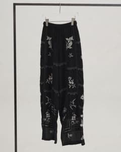 Embroidery Patchwork Trousers Black 36 - メルカリ