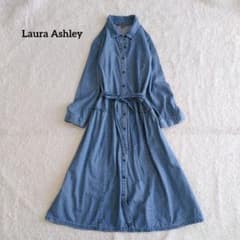 LAURA ASHLEY　ローラアシュレイ　デニムシャツワンピース