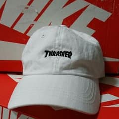 THRASHER 白 sixパネル キャップのサムネイル