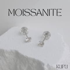 S925 モアサナイト ピアス 0.3ct 一粒 上品 シルバーのサムネイル