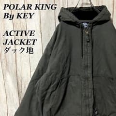 人気のダック　POLAR KING アクティブワークジャケット L 黒　US古着 人気のダック POLAR KING アクティブワークジャケット L 黒 US古着