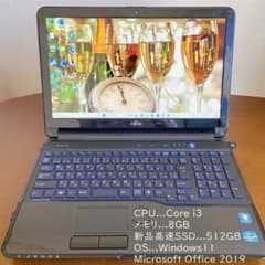 Win11Core i3 8GB 新品SSD FMV LIFEBOOK A54Eのサムネイル