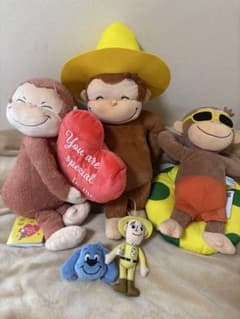 おさるのジョージLLぬいぐるみ　黄色い帽子　ビッグハート　黄色いおじさん