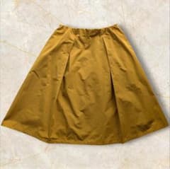 未着用 hunch マスタード×上品フレアスカート 後ろゴム M 裏地付シンプルのサムネイル