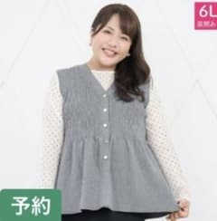 hina しまむらグレー ニットベスト 4Lのサムネイル