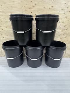 空プラスチックペール缶 20L 5本 黒無地のサムネイル