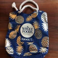 ホールフーズ コットンエコバッグHawaii限定パイナップル柄マグネット内ポケ付のサムネイル