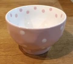 〜ドット柄〜陶器製ボウル　ピンクのサムネイル