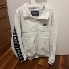 adidas ボアジャケット ホワイト　ダブルジップのサムネイル