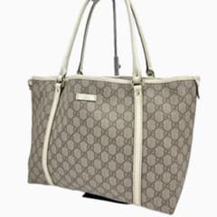GUCCI トートバッグ GGスプリーム A4収納可 ベージュ ホワイト - メルカリ