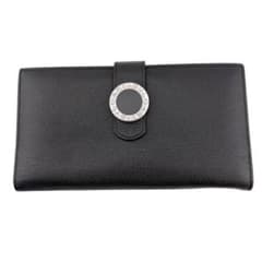 BVLGARI(ブルガリ) 長財布 ロゴクリップ サークルロゴ ブラック レザー