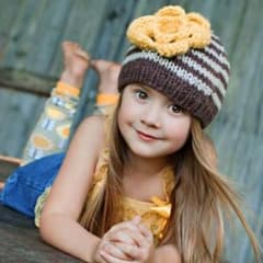 Huggalugs 핸드메이드 brown&yellow Beanie