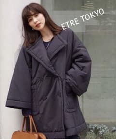 ETRE TOKYO】パディングボリュームコート ダウンジャケット ネイビー 
