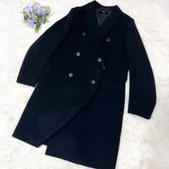 【UNIQLO+J】未使用タグ付き ダブルフェイスダブルブレストコート M 黒 UNIQLO+J】未使用タグ付き ダブルフェイスダブルブレストコート M 黒