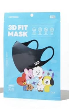 Korean Linefriends BT21 3D FIT MASK (3 masks, medium size)