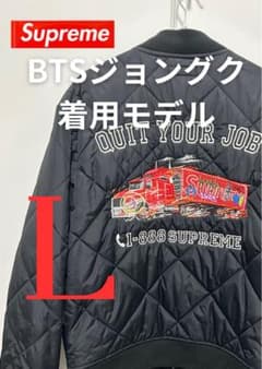 BTS ジョングク着用 Supreme キルティングジャケット 黒 L