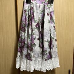ラフィネローズ柄タックスカート(生成り-F)のサムネイル