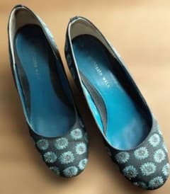 tsumori chisato WALK 꽃무늬 웨지 구두 펌프스