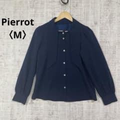 Pierrot（ピエロ）ボウタイ長袖ブラウス / 金ボタン　Mサイズのサムネイル