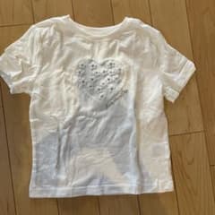 H&M ハート刺繍 Tシャツ ホワイト 110-116cmのサムネイル