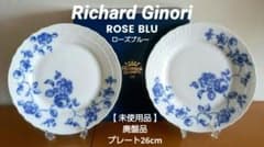 廃盤・未使用品】リチャードジノリ ローズブルー 大皿 26cm 2枚 ペア