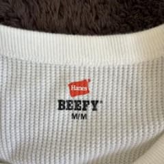 Hanes BEEFY サーマル 長袖Tシャツ ホワイト Mサイズのサムネイル