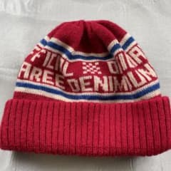 デニム＆ダンガリー　ニット帽　レッド　Mサイズのサムネイル