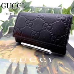 美品】GUCCI グッチ シマレザー キーケース GG柄 ブラック 黒 - メルカリ