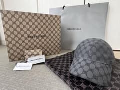 バレンシアガ グッチ コラボキャップ ブラック Lサイズ - メルカリ