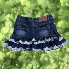 TRALALA 平成 00s y2k デニム フリル リボン レースミニスカート TRALALA 平成 00s y2k デニム フリル リボン レースミニスカート