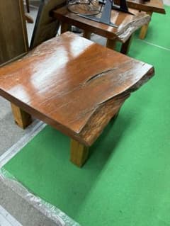 天然木　一枚板　ローテーブル　ライブエッジ　耳付き　無垢材　座卓 ① 天然木 一枚板 ローテーブル ライブエッジ 耳付き 無垢材 座卓 ②