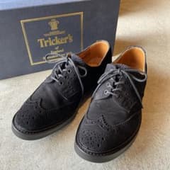 trickers bourtn ウィングチップシューズ スエード ブラックのサムネイル