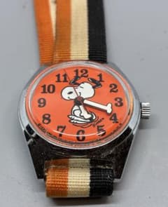 【限定値下】良品★オレンジ文字盤【1968年】スヌーピー スイス製 手巻き腕時計 CITIZEN スヌーピー 手巻き式腕時計 PEANUTS レトロ ヴィンテージ