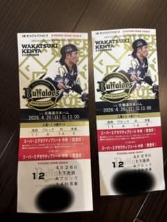 オリックス・バファローズ vs 北海道日ハム　チケット　エグゼクティブシートのサムネイル