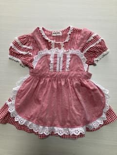 赤と白のチェック ワンピース 95cm未満のサムネイル