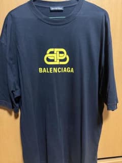 極美品/ほぼ新品】バレンシアガ BBロゴ プリント Tシャツ 黒 Mサイズ