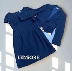 LEMiORE ブラック ワンピーススーツセットアップ 13大きめ セレモニー