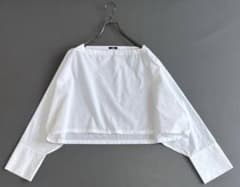 新品　イレーヴ クロップド丈 長袖ブラウス 白のサムネイル
