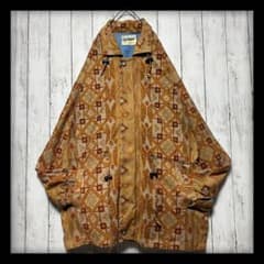 vintage ブルゾン 幾何学柄 総柄ブルゾン☆デザインジャケット】80s 90s☆輸入古着☆幾何学☆2XL