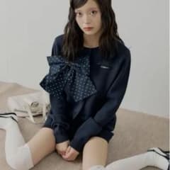 【セットアップ対応】リボンコンパクトニットカーディガン chicoのサムネイル