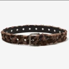afb fur belt ファーベルト レオパード ヒョウ柄 S - メルカリ