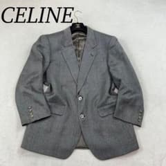 K456 L セリーヌ ヴィンテージ 厚手 テーラードジャケット グレー