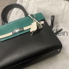 レザー トートバッグ ブラック ターコイズ　カルバンクラインのサムネイル
