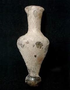 ★Y1417★古代　ガラス 化粧小瓶　銀風化　アイライン顔料壺　ローマ出土 ☆Y1417☆古代 ガラス 化粧小瓶 銀風化 アイライン顔料壺 ローマ出土