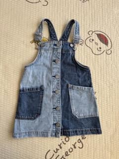 デニムサロペットワンピース 100 1度のみ着用‼️のサムネイル