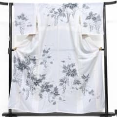 夏用　絽　訪問着　身丈157　裄64　アイボリー　藤　藤の花　着物　072b 夏用 絽 訪問着 身丈157 裄64 アイボリー 藤 藤の花 着物 072b - メルカリ