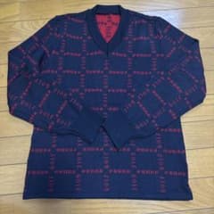 ミズノ　ゴルフロゴ Vネックセーター ネイビー/レッドのサムネイル