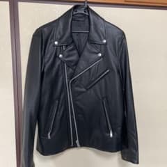 【ほぼ未使用品】ユニクロ ネオレザー ダブルライダース ブラック Mのサムネイル