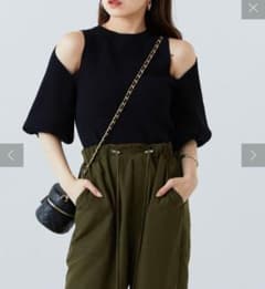 5分袖ボレロ風肩開きリブニット chicoのサムネイル