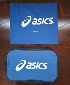 ASICS シューズケース 青 ★巾着付きのサムネイル